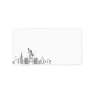 New York Stylised Skyline   Blank Label