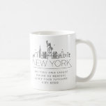 New York Stylised Skyline | Custom Slogan Coffee Mug<br><div class="desc">A unique coffee mug representing the beautiful city of New York City, New York. This mug features a stylised illustration of the city's unique skyline with its name underneath. Underneath the city name is a spot for your unique slogan or statement about your favourite city. You can utilise the customisation...</div>