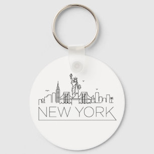 New York Stylised Skyline Key Ring