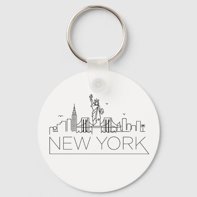 New York Stylised Skyline Key Ring (Front)