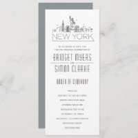 New York Stylised Skyline | Wedding Program