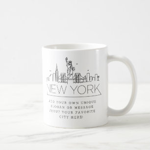 New York Stylized Skyline Custom Slogan Coffee Mug