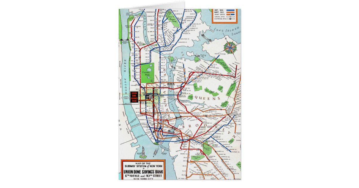 New York: Subway Map, 1940 | Zazzle