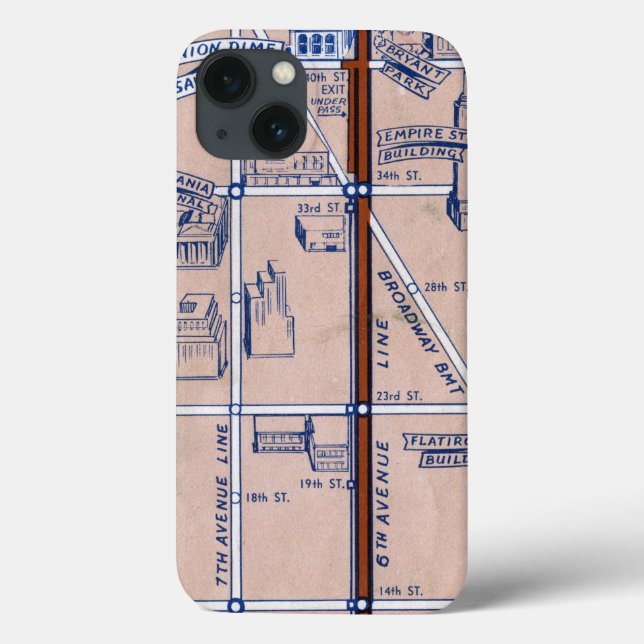 NEW YORK SUBWAY MAP, 1940 2 Case-Mate iPhone CASE (Back)