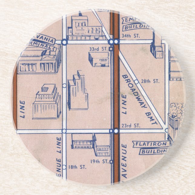 NEW YORK SUBWAY MAP, 1940 2 COASTER (Front)