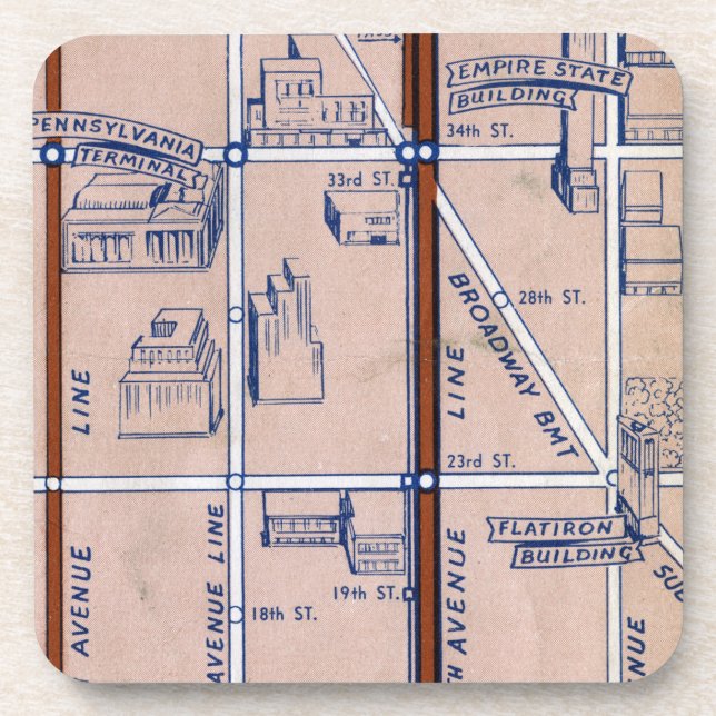 NEW YORK SUBWAY MAP, 1940 2 COASTER (Front)