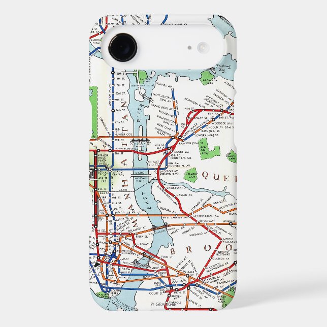 New York: Subway Map, 1940 Case-Mate iPhone Case (Back)