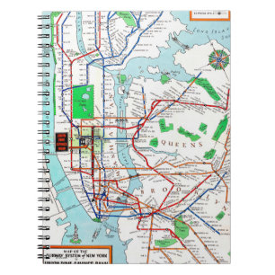 New York: Subway Map, 1940 Notebook