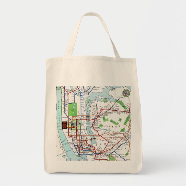 New York: Subway Map, 1940 Tote Bag (Front)