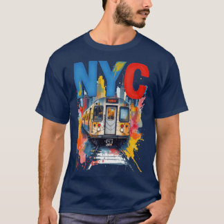 New York Subway NYC Subwayrain watercolor style T-Shirt