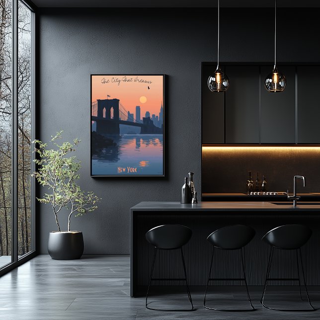 New York Sunset - Brooklyn Bridge Silhouette Poster (Creator Uploaded)