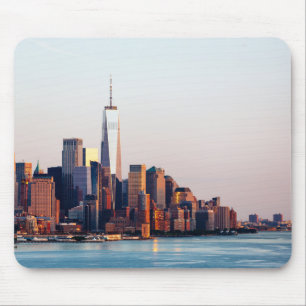 New York Sunset Skyline View of World Trade Center Mouse Mat