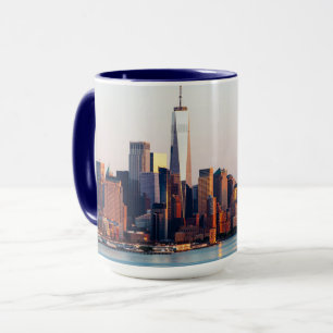 New York Sunset Skyline View of World Trade Center Mug