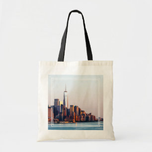 New York Sunset Skyline View of World Trade Centre Tote Bag