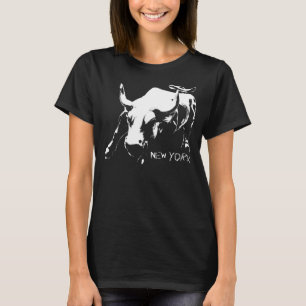 New York T-Shirt Women's Bull Statue Organic Shirt