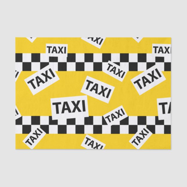 New York taxi cab driver yellow Tissue Paper (Front)