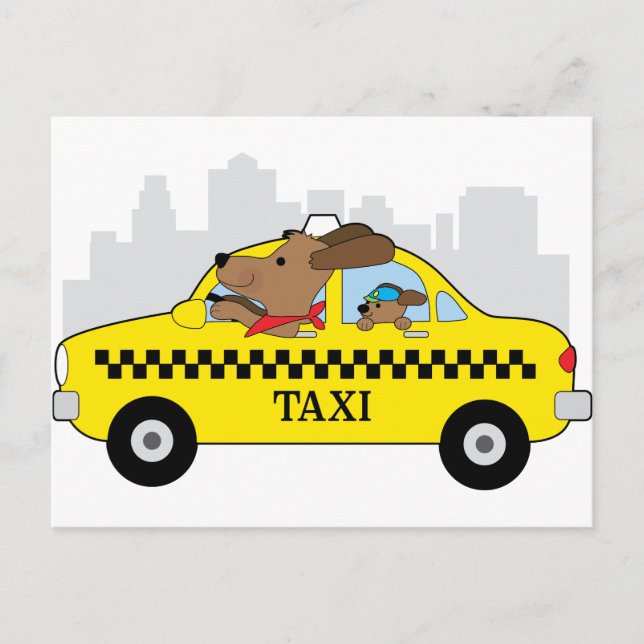 New York Taxi Dog Postcard (Front)
