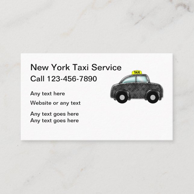 New York Taxi Service Business Card (Front)