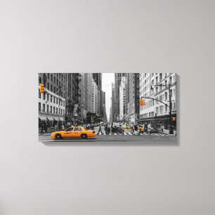 New York Taxi Urban City Colour Pop Photography Canvas Print