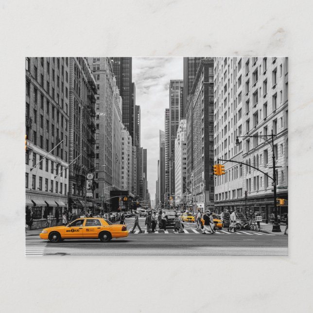 New York Taxi Urban City Colour Pop Photography Postcard (Front)