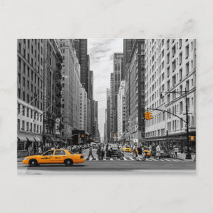 New York Taxi Urban City Colour Pop Photography Postcard