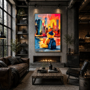 New York Teddy Fauvist Manhattan Skyline Print