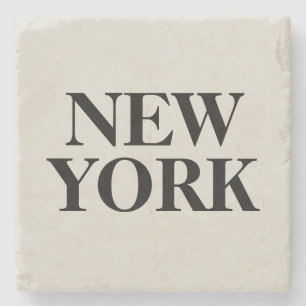 New York Text Stone Coaster