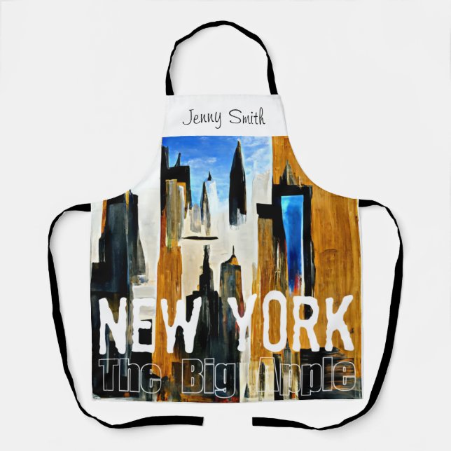 New York The Big Apple Abstract Painting Apron (Front)