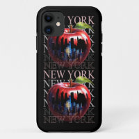 New York The Big Apple Fruit Silhouette City