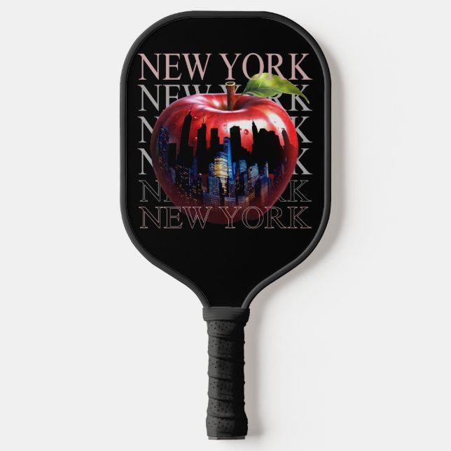 New York The Big Apple Fruit Silhouette City Pickleball Paddle (Front)