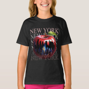 New York The Big Apple Fruit Silhouette City T-Shirt