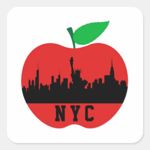 New York The Big Apple - New York State Square Sticker