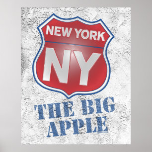 New York the Big Apple Shield Poster