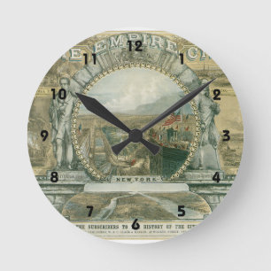 New York The Empire City Round Clock