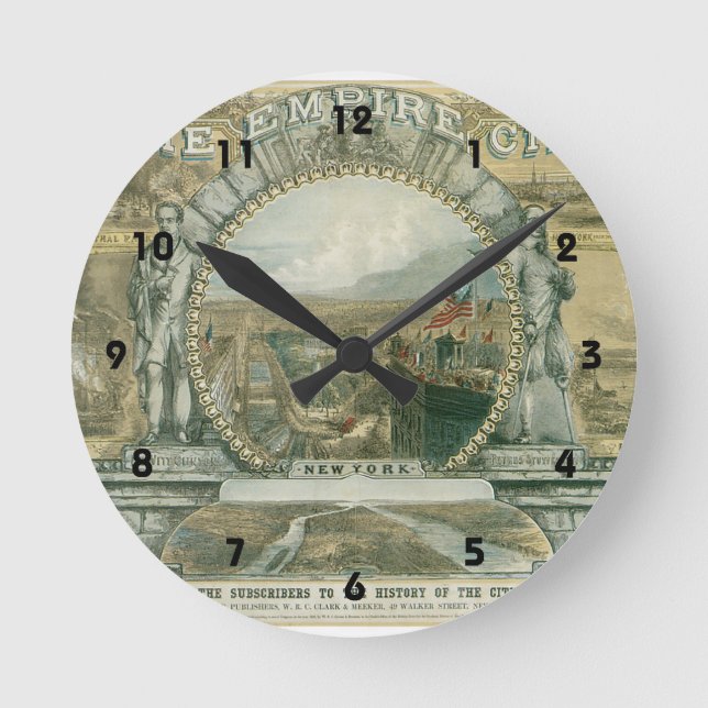 New York The Empire City Round Clock (Front)