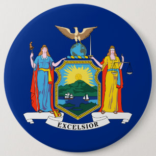 New York: The Empire State, Home Big Apple Flag 6 Cm Round Badge