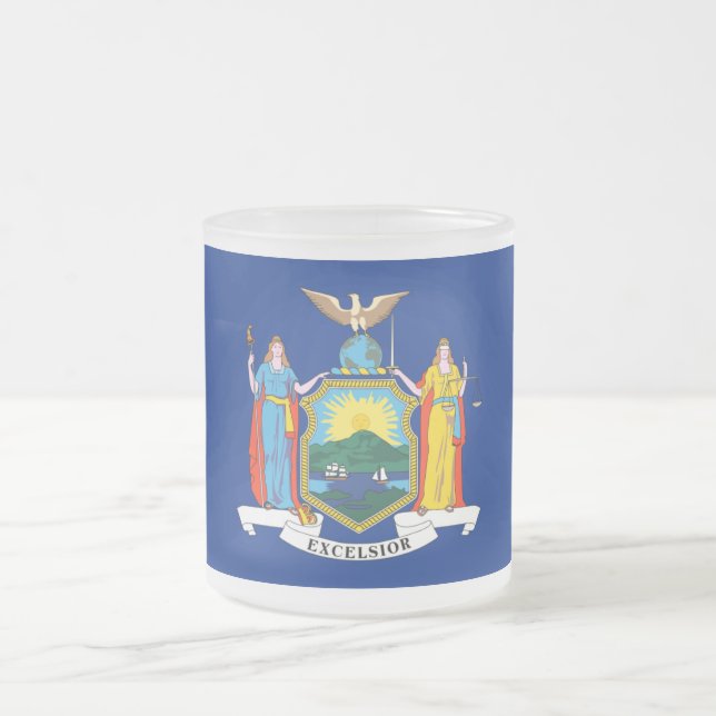 New York: The Empire State, Home Big Apple Flag Frosted Glass Coffee Mug (Center)