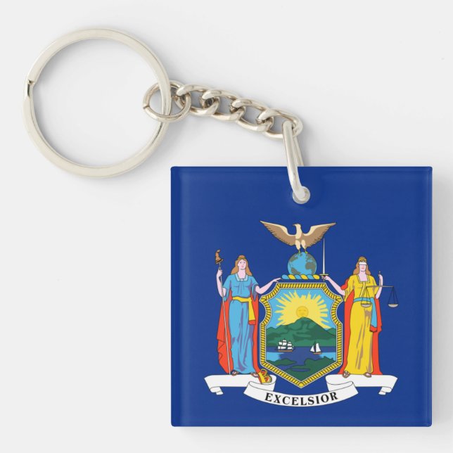 New York: The Empire State, Home Big Apple Flag Key Ring (Front)