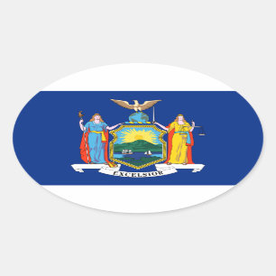 New York: The Empire State, Home Big Apple Flag Oval Sticker