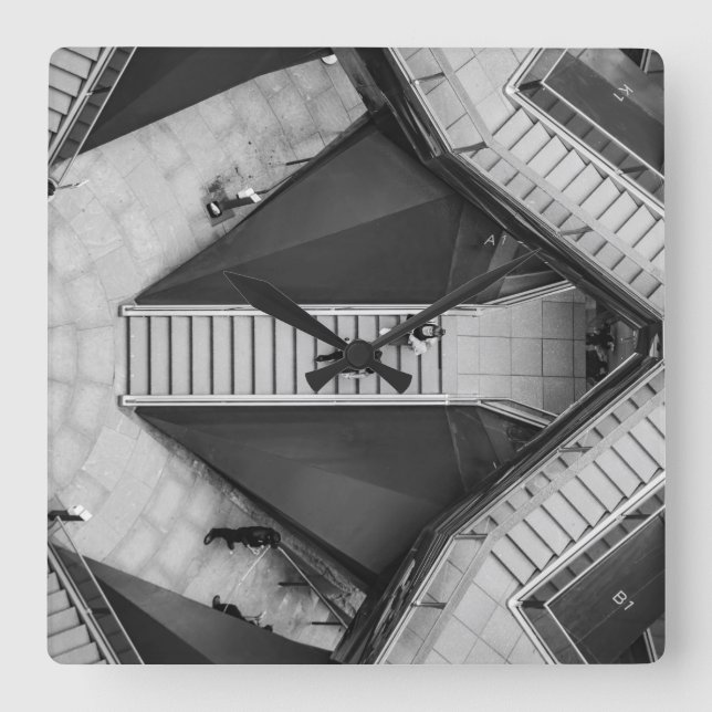 New York The Vessel  Square Wall Clock (Front)