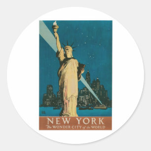 New York: The Wonder City of the World Poster Classic Round Sticker