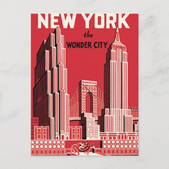 New York The wonder city Postcard (Front)