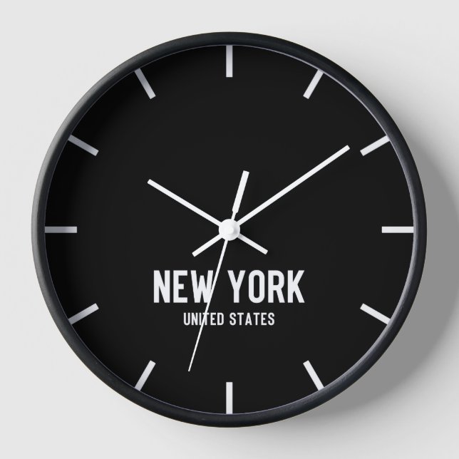 New York Time Zone Newsroom Wall Clock (Front)