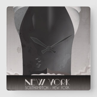 New York To Southampton Square Wall Clock