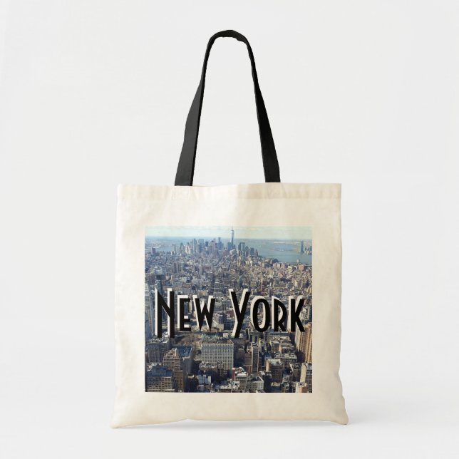 New York Tote Bag - Black (Front)