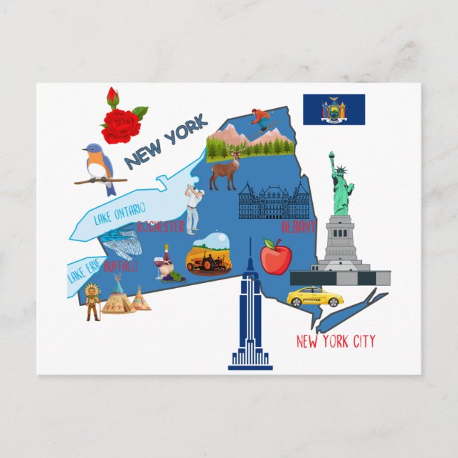 New York tourist map Postcard (Front)