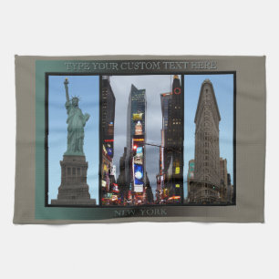 New York Towel Personalised NYC Landmark Tea Towel