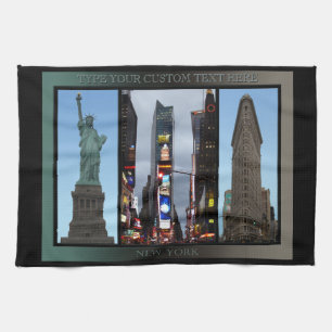 New York Towel Personalised NYC Landmark Tea Towel