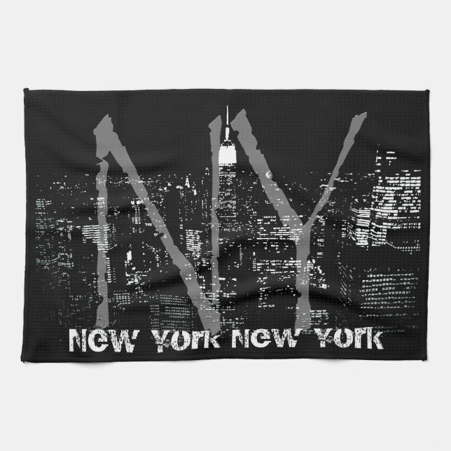 New York Towel Personalised NYC Souvenir Tea Towel (Horizontal)