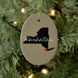 New York Town Ceramic Tree Decoration